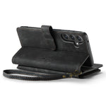 For Samsung Galaxy S23 FE Phone Cases with Strap CASEME C30 Zipper Multiple Card Holder PU Leather Cover