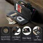 For Samsung Galaxy S23 FE Phone Cases with Strap CASEME C30 Zipper Multiple Card Holder PU Leather Cover