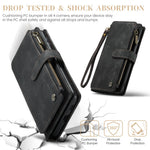 For Samsung Galaxy S23 FE Phone Cases with Strap CASEME C30 Zipper Multiple Card Holder PU Leather Cover