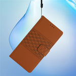 For Oppo A38 4G Case Imprinted Rhombus Leather Phone Wallet Cover