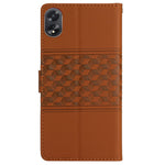 For Oppo A38 4G Case Imprinted Rhombus Leather Phone Wallet Cover