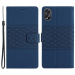 For Oppo A38 4G Case Imprinted Rhombus Leather Phone Wallet Cover