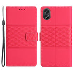 For Oppo A38 4G Case Imprinted Rhombus Leather Phone Wallet Cover