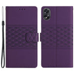 For Oppo A18 4G Case Imprinted Rhombus Mobile Phone Stand Wallet Cover
