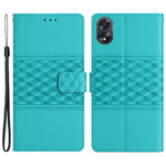 For Oppo A18 4G Case Imprinted Rhombus Mobile Phone Stand Wallet Cover