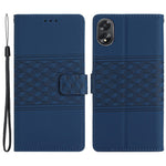 For Oppo A18 4G Case Imprinted Rhombus Mobile Phone Stand Wallet Cover