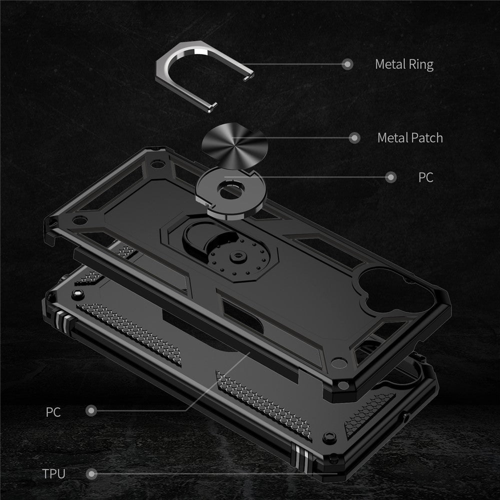 For Samsung Galaxy A05 4G Case Ring Kickstand TPU+PC Drop-proof Phone Cover