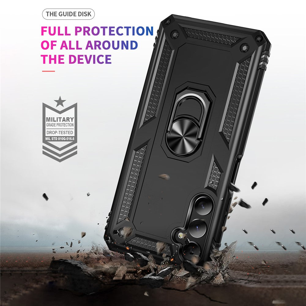 Til Samsung Galaxy A05s 4G Cover Ring Kickstand Anti-fald TPU+PC Telefoncover