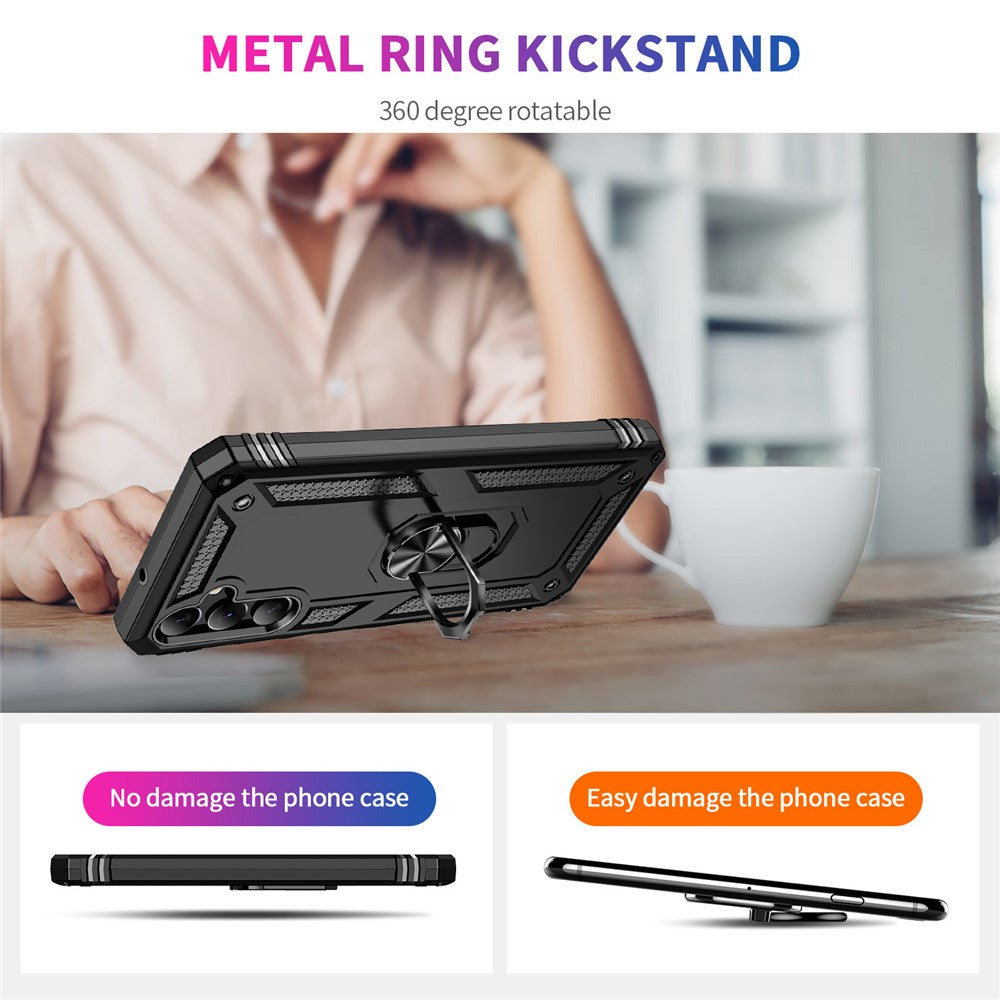 Til Samsung Galaxy A05s 4G Cover Ring Kickstand Anti-fald TPU+PC Telefoncover