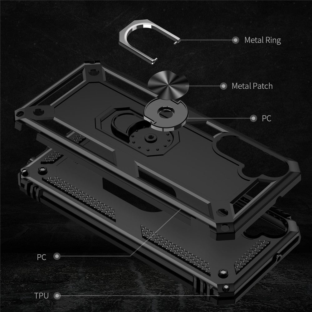 Til Samsung Galaxy A05s 4G Cover Ring Kickstand Anti-fald TPU+PC Telefoncover