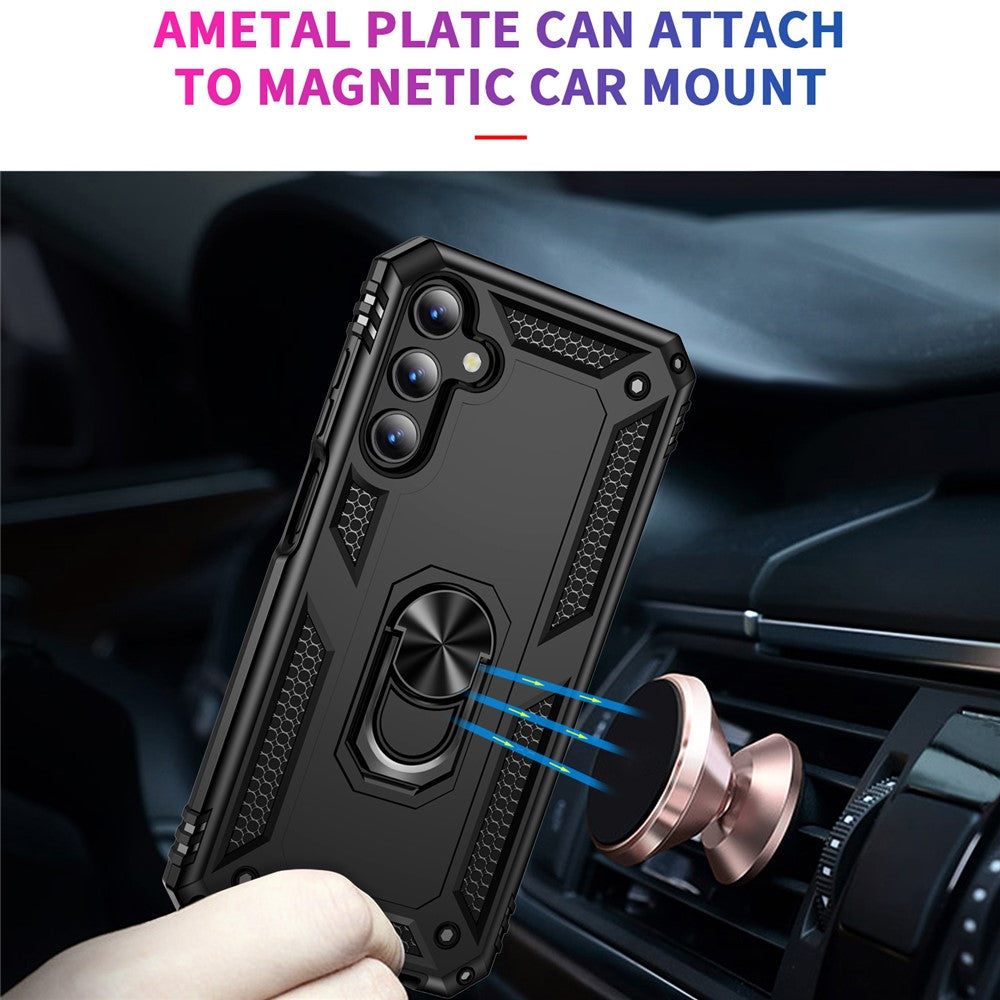 Til Samsung Galaxy A15 5G Cover PC+TPU Stødsikkert Telefoncover med Støttefod