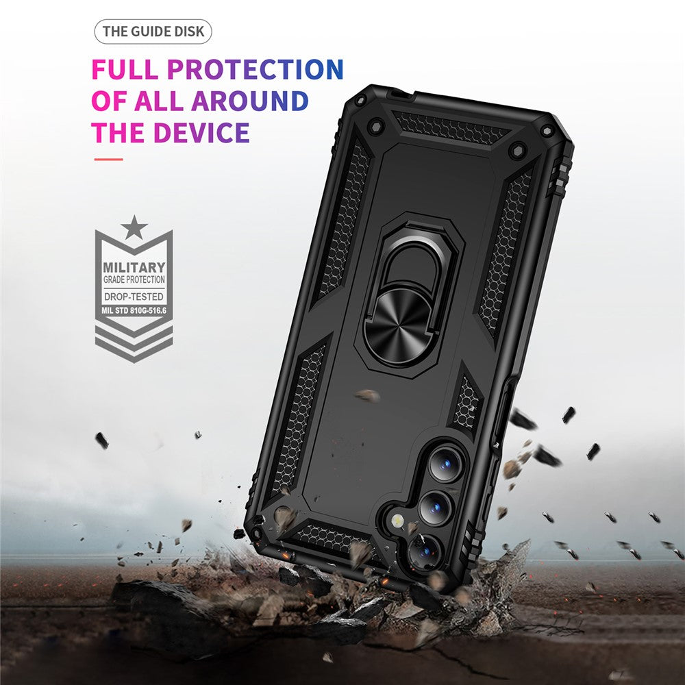 Til Samsung Galaxy A15 5G Cover PC+TPU Stødsikkert Telefoncover med Støttefod