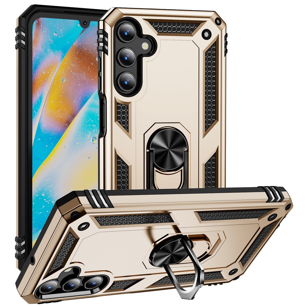 Til Samsung Galaxy A15 5G Cover PC+TPU Stødsikkert Telefoncover med Støttefod