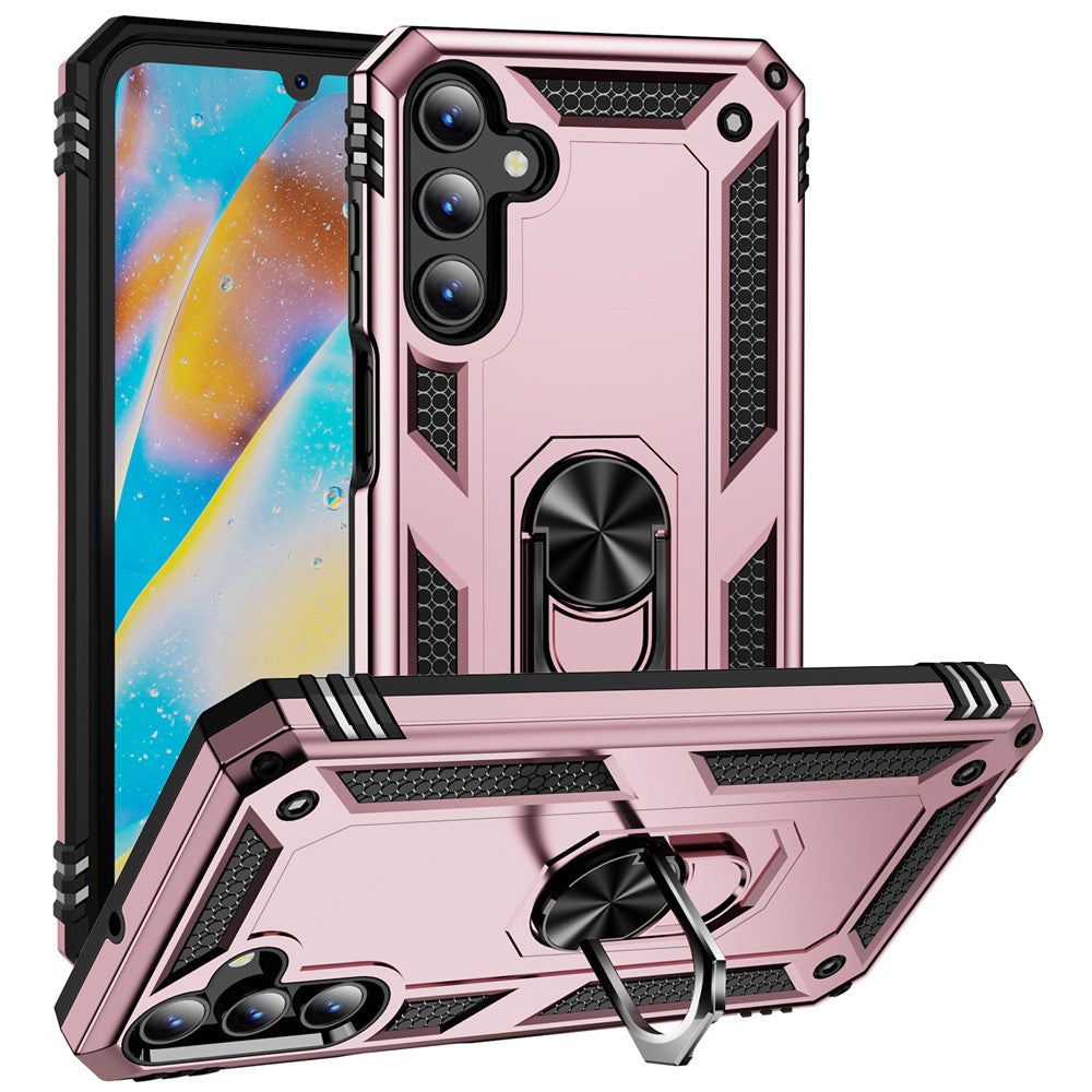 Til Samsung Galaxy A15 5G Cover PC+TPU Stødsikkert Telefoncover med Støttefod