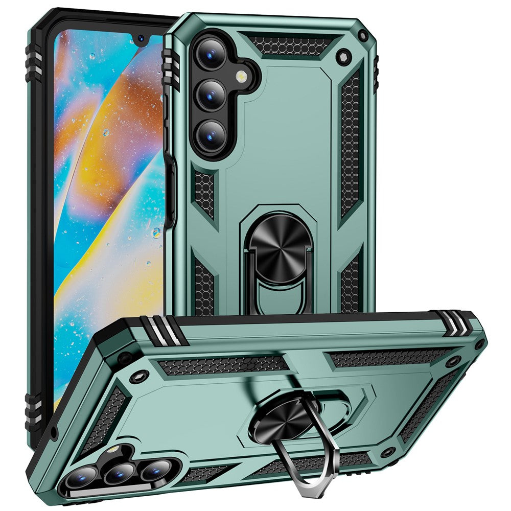 Til Samsung Galaxy A15 5G Cover PC+TPU Stødsikkert Telefoncover med Støttefod