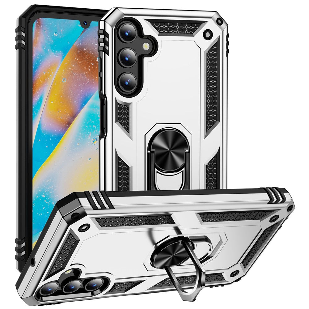 Til Samsung Galaxy A15 5G Cover PC+TPU Stødsikkert Telefoncover med Støttefod