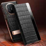 QIALINO For Huawei Mate X5 Case Anti-fall Genuine Cowhide Leather View Window Phone Protector with Kickstand