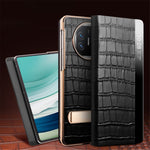 QIALINO For Huawei Mate X5 Case Anti-fall Genuine Cowhide Leather View Window Phone Protector with Kickstand
