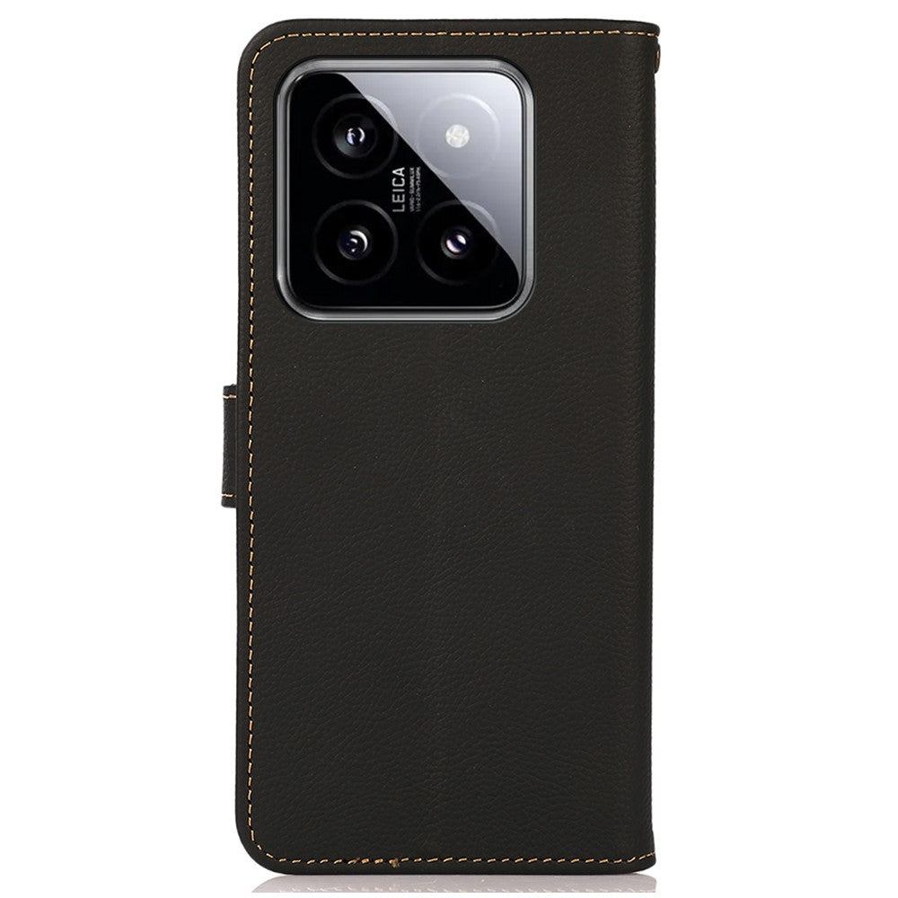 KHAZNEH For Xiaomi 14 Ultra Case Wallet Stand Genuine Cow Leather Cover
