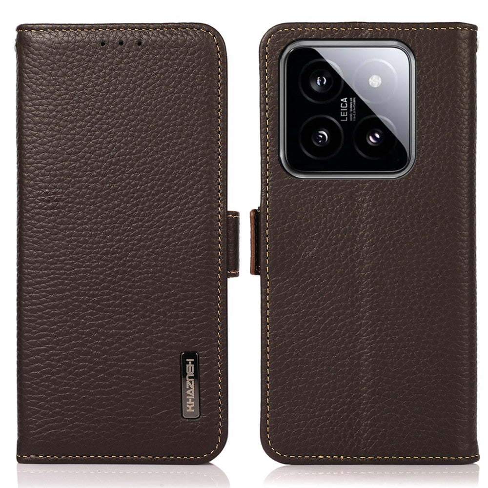 KHAZNEH For Xiaomi 14 Ultra Case Wallet Stand Litchi Texture Phone Cover