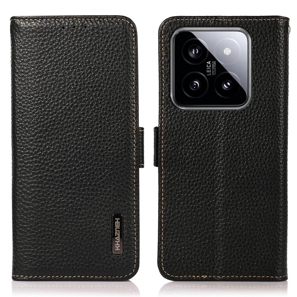 KHAZNEH For Xiaomi 14 Ultra Case Wallet Stand Litchi Texture Phone Cover