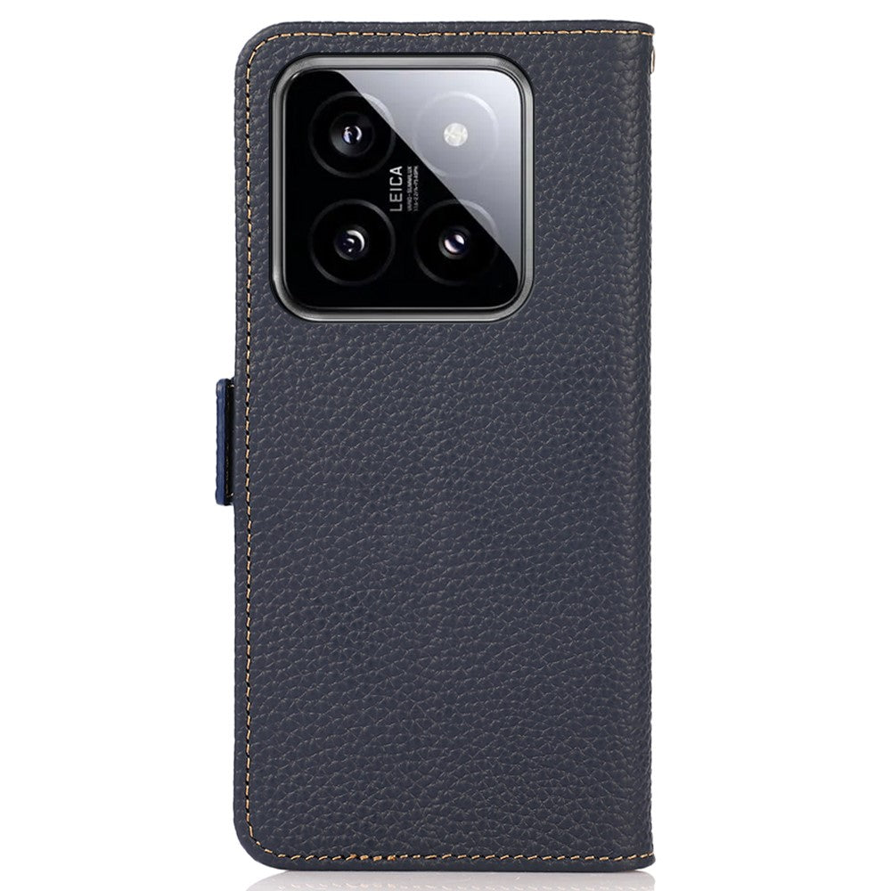 KHAZNEH For Xiaomi 14 Case Magnetic Clasp enuine Cow Leather Wallet Cover