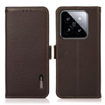 KHAZNEH For Xiaomi 14 Case Magnetic Clasp enuine Cow Leather Wallet Cover
