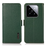 KHAZNEH For Xiaomi 14 Case Magnetic Clasp enuine Cow Leather Wallet Cover