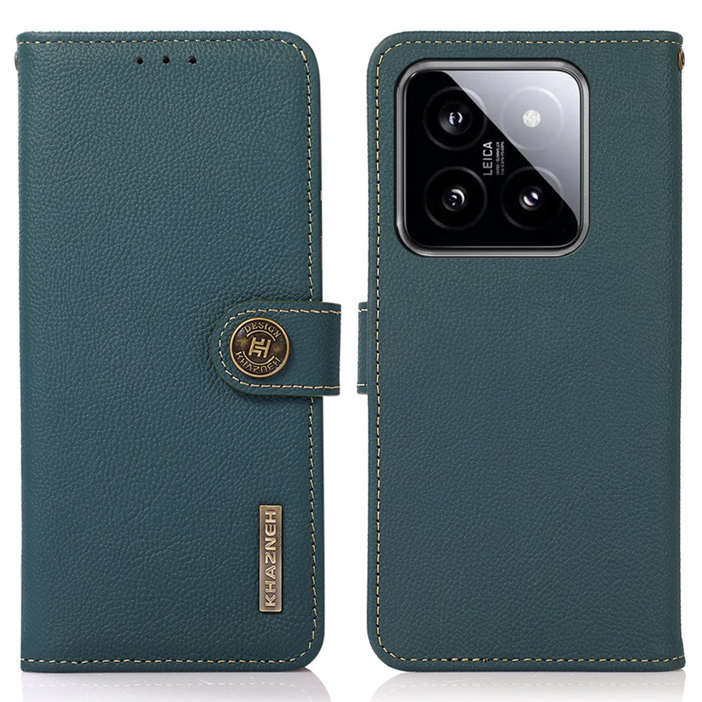 KHAZNEH For Xiaomi 14 Case RFID Blocking Wallet Mobile Phone Cover