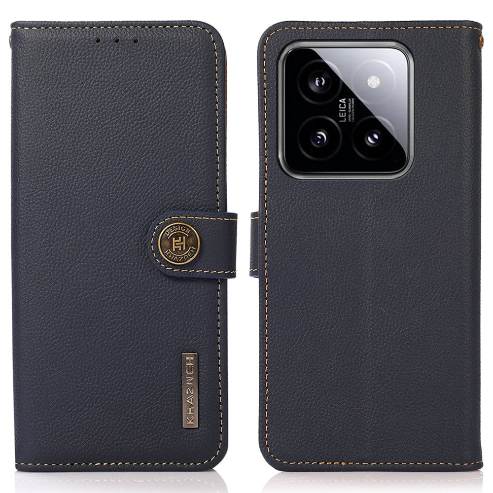 KHAZNEH For Xiaomi 14 Case RFID Blocking Wallet Mobile Phone Cover