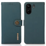 KHAZNEH Skal för Xiaomi Redmi 13C 4G / 13C 5G / Poco C65 4G / Poco M6 5G / 13R 5G Äkta nötskinn RFID-blockerande mobilskal