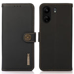 KHAZNEH Skal för Xiaomi Redmi 13C 4G / 13C 5G / Poco C65 4G / Poco M6 5G / 13R 5G Äkta nötskinn RFID-blockerande mobilskal