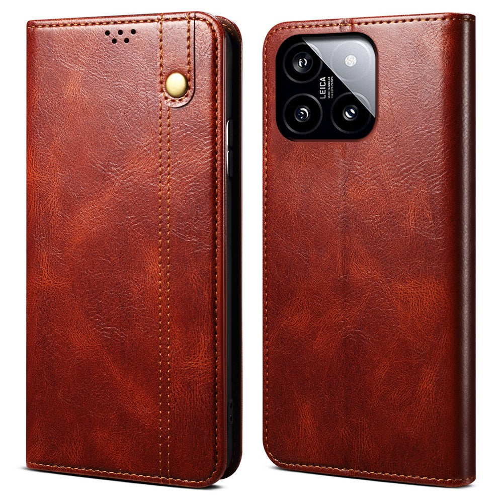 For Xiaomi 14 Case Anti-Scratch Phone Cover Stand Wallet PU Leather Phone Shell