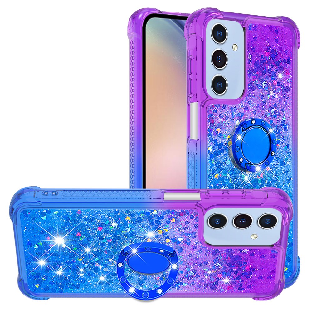 Til Samsung Galaxy A15 5G TPU Cover med Kickstand Gradiant Kvicksand Stødsikkert Cover