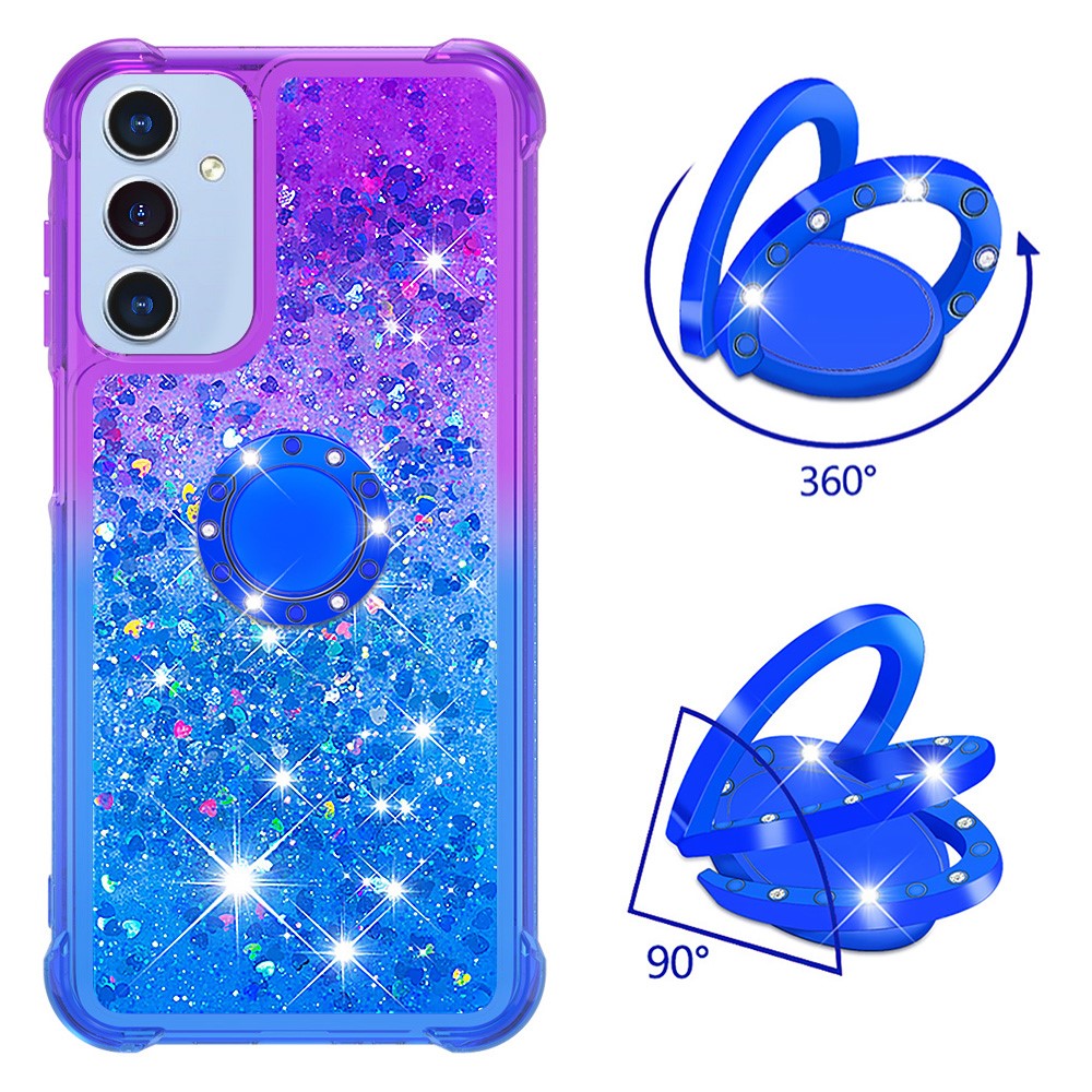 Til Samsung Galaxy A15 5G TPU Cover med Kickstand Gradiant Kvicksand Stødsikkert Cover