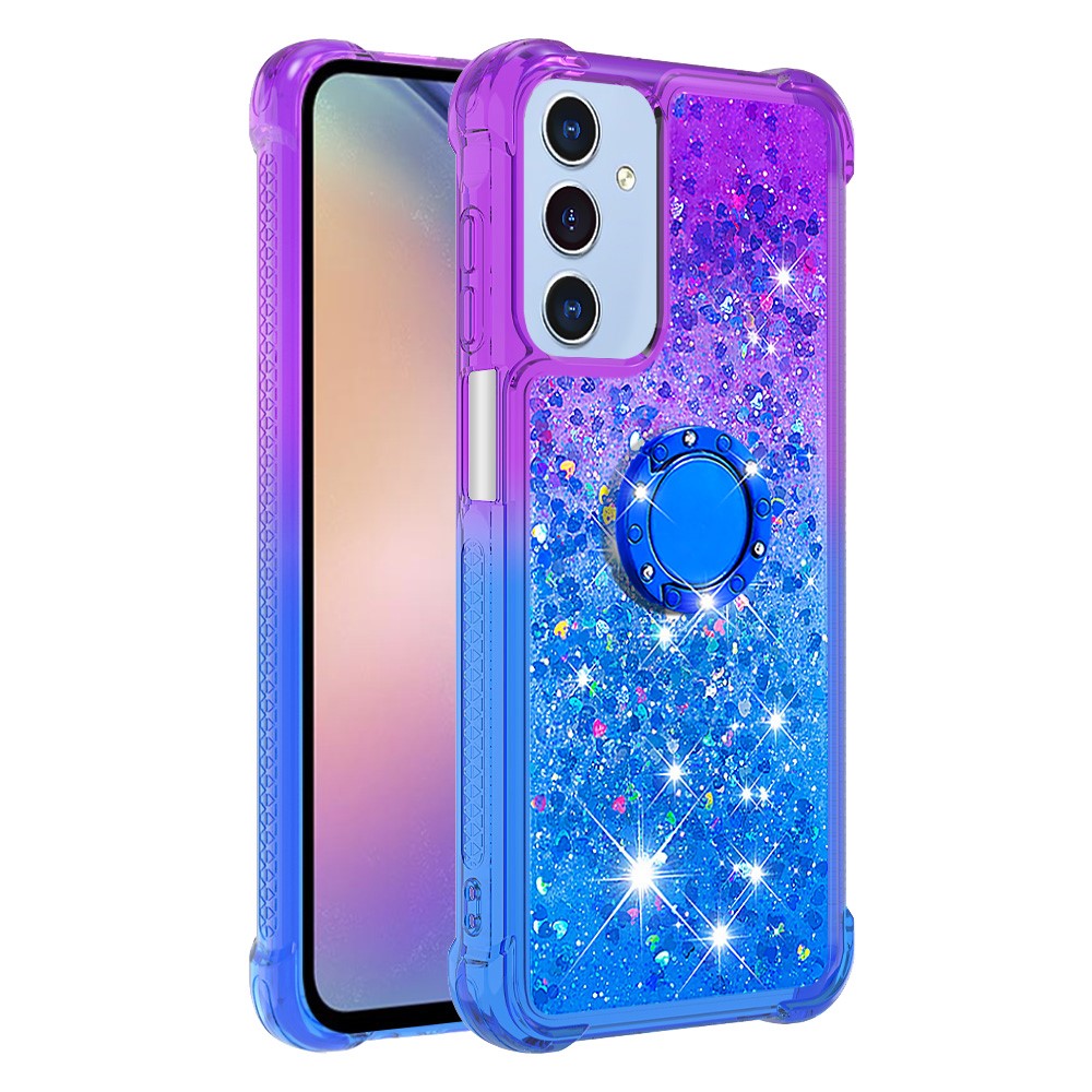 Til Samsung Galaxy A15 5G TPU Cover med Kickstand Gradiant Kvicksand Stødsikkert Cover