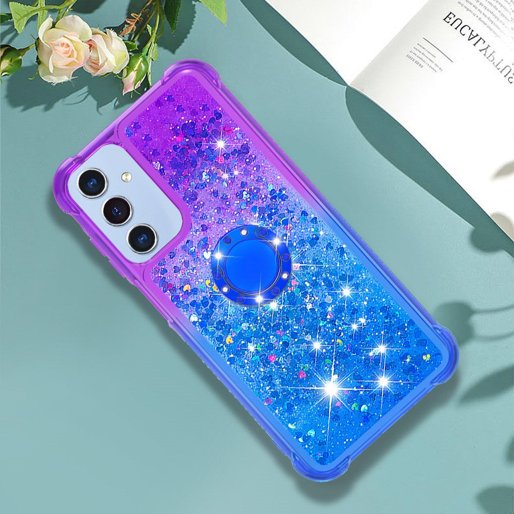 Til Samsung Galaxy A15 5G TPU Cover med Kickstand Gradiant Kvicksand Stødsikkert Cover