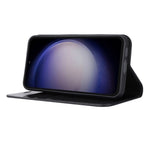 For Samsung Galaxy S23 FE Case Crazy Horse Texture Genuine Split Leather Phone Cover with Stand and Wallet