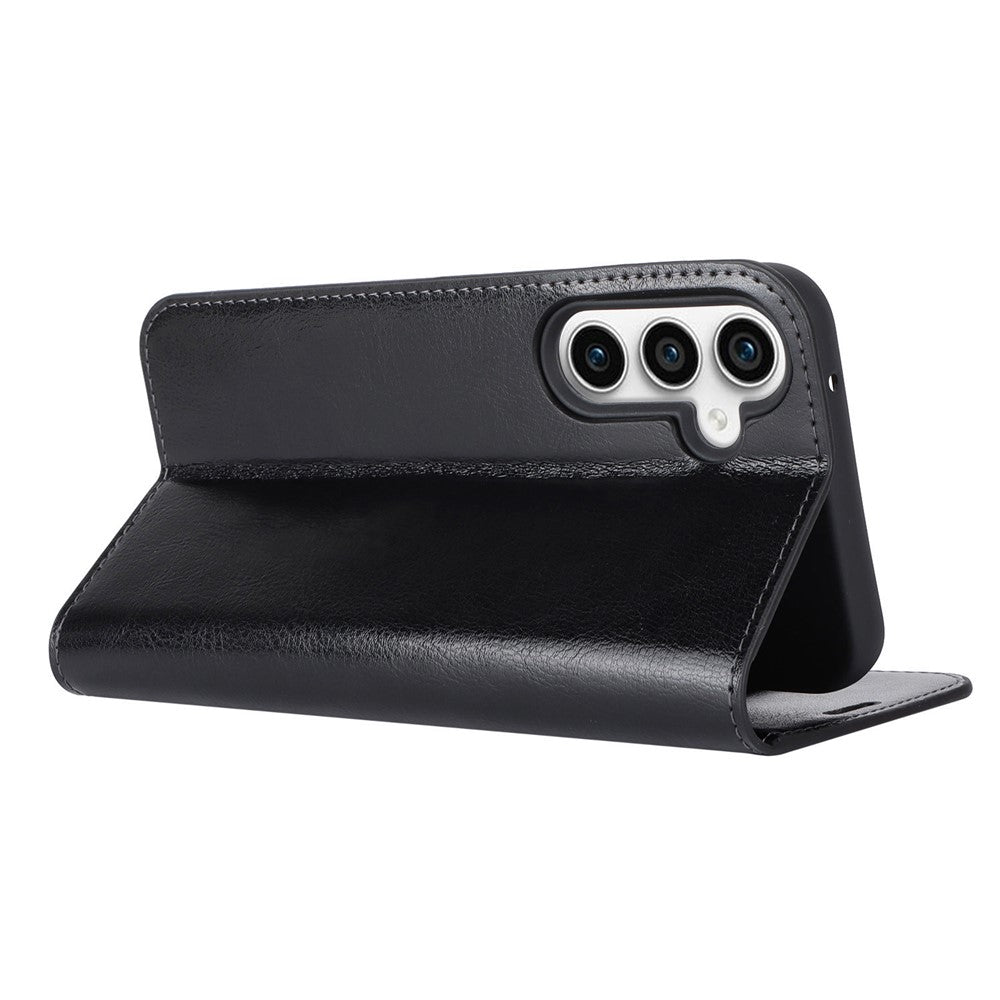 For Samsung Galaxy S23 FE Case Crazy Horse Texture Genuine Split Leather Phone Cover with Stand and Wallet