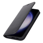 For Samsung Galaxy S23 FE Case Crazy Horse Texture Genuine Split Leather Phone Cover with Stand and Wallet