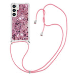 For Samsung Galaxy S24+ TPU Case Quicksand Design Phone Cover with Lanyard