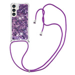 For Samsung Galaxy S24+ TPU Case Quicksand Design Phone Cover with Lanyard