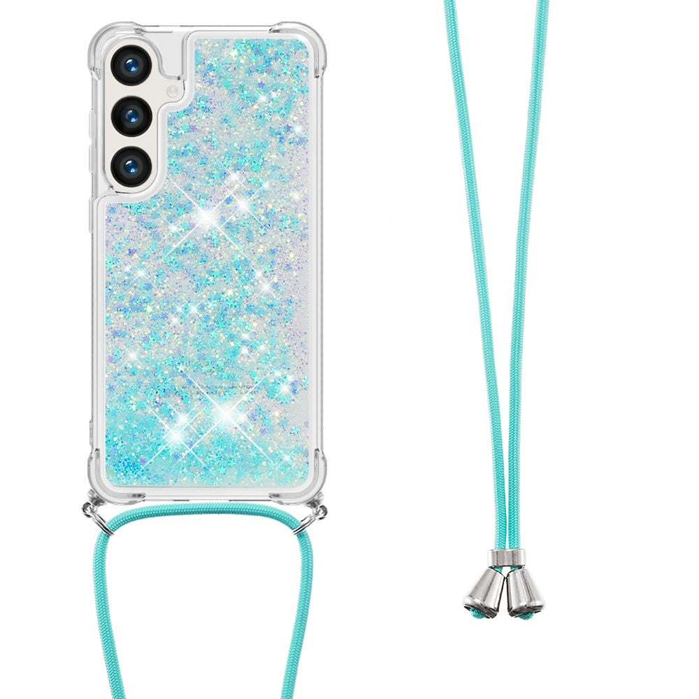 For Samsung Galaxy S24+ TPU Case Quicksand Design Phone Cover with Lanyard