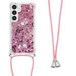 For Samsung Galaxy S24 TPU Case Quicksand Design Phone Cover with Lanyard
