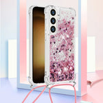 For Samsung Galaxy S24 TPU Case Quicksand Design Phone Cover with Lanyard
