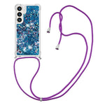 For Samsung Galaxy S24 TPU Case Quicksand Design Phone Cover with Lanyard