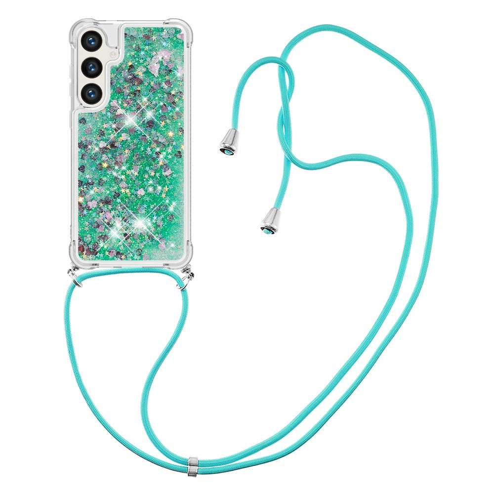 For Samsung Galaxy S24 TPU Case Quicksand Design Phone Cover with Lanyard