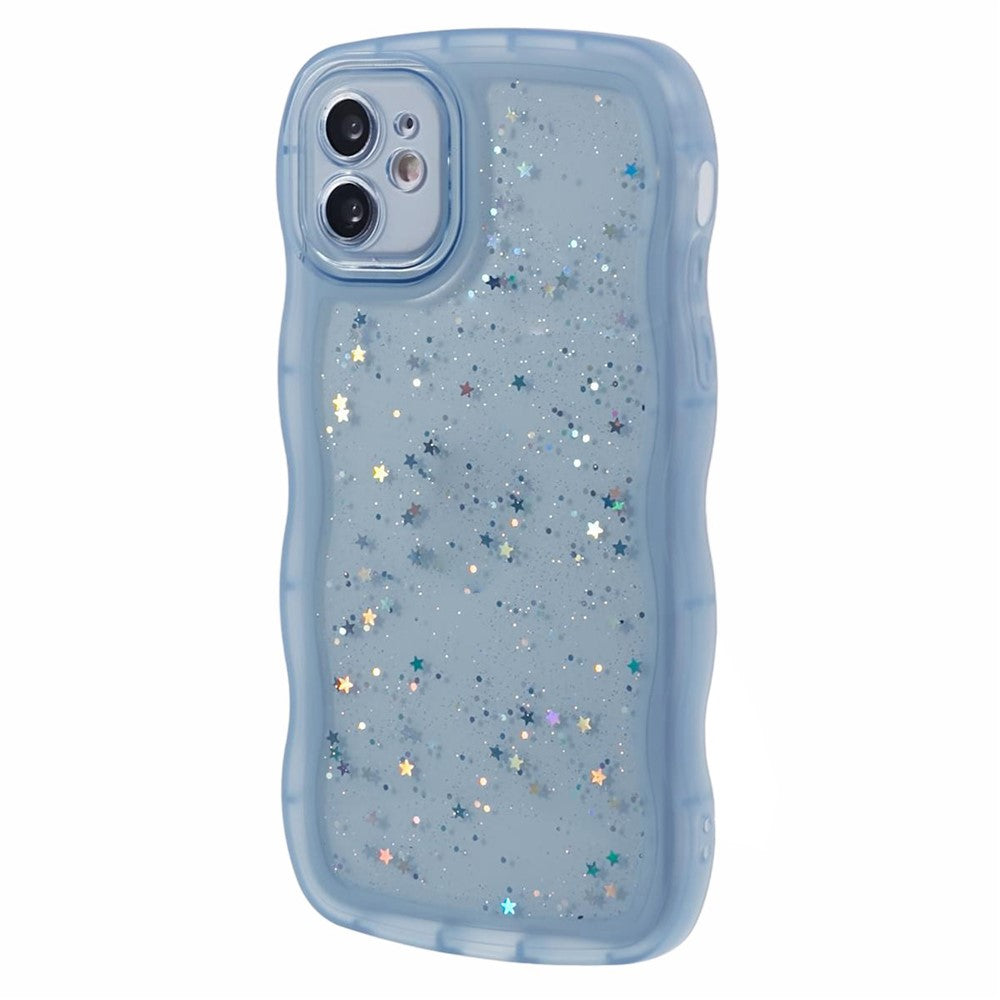 JTW Series for iPhone 11 TPU Case Glitter Stars Wavy Edge Protective Phone Cover