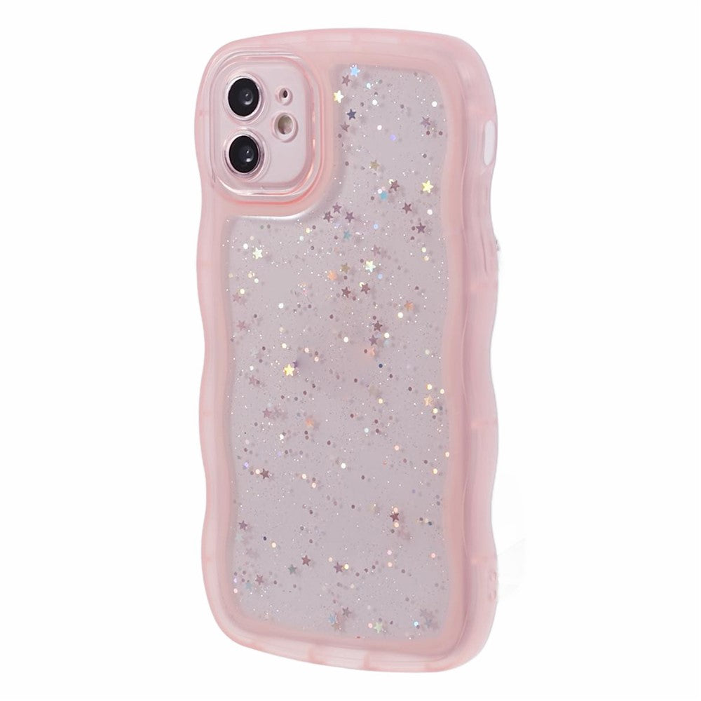 JTW Series for iPhone 11 TPU Case Glitter Stars Wavy Edge Protective Phone Cover