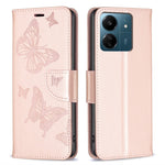 For Xiaomi Redmi 13C 4G / 13C 5G / 13R 5G / Poco M6 5G / Poco C65 4G Case Butterfly Imprinted PU Leather Wallet Phone Cover